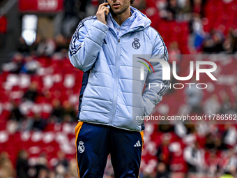 Real Madrid CF legend Esteban Granero participates in the match between Ajax Legends and Real Madrid Legends at the Johan Cruijff ArenA for...