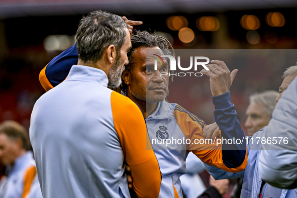 Real Madrid CF legend Christian Karembeu participates in the match between Ajax Legends and Real Madrid Legends at the Johan Cruijff ArenA f...