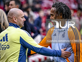 AFC Ajax Amsterdam legend Wesley Sneijder and Real Madrid CF legend Christian Karembeu participate in the match between Ajax Legends and Rea...