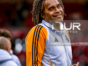 Real Madrid CF legend Christian Karembeu participates in the match between Ajax Legends and Real Madrid Legends at the Johan Cruijff ArenA f...