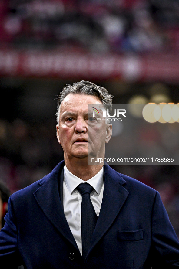 AFC Ajax Amsterdam legend trainer Louis van Gaal participates during the match between Ajax Legends and Real Madrid Legends at the Johan Cru...