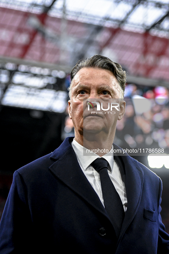 AFC Ajax Amsterdam legend trainer Louis van Gaal participates during the match between Ajax Legends and Real Madrid Legends at the Johan Cru...