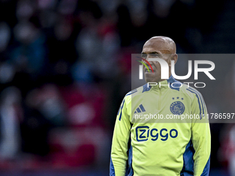 AFC Ajax Amsterdam legend Simon Tahamata participates in the match between Ajax Legends and Real Madrid Legends at the Johan Cruijff ArenA f...