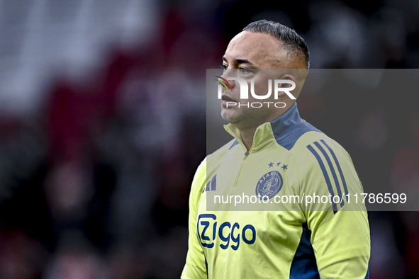 AFC Ajax Amsterdam legend Demy de Zeeuw plays during the match between Ajax Legends and Real Madrid Legends at the Johan Cruijff ArenA in Am...