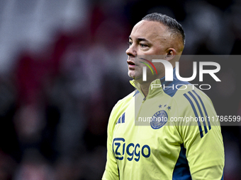 AFC Ajax Amsterdam legend Demy de Zeeuw plays during the match between Ajax Legends and Real Madrid Legends at the Johan Cruijff ArenA in Am...