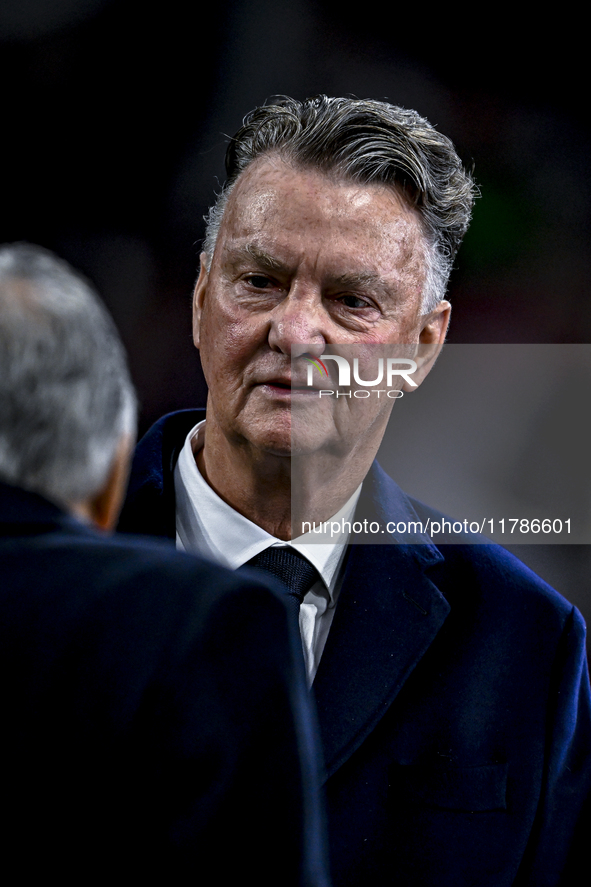 AFC Ajax Amsterdam legend trainer Louis van Gaal participates during the match between Ajax Legends and Real Madrid Legends at the Johan Cru...