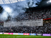 Fans of Ajax remember their legends during the match between Ajax Legends and Real Madrid Legends at the Johan Cruijff ArenA for the Dutch E...