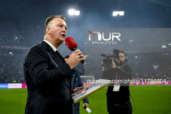 AFC Ajax Amsterdam legend trainer Louis van Gaal participates during the match between Ajax Legends and Real Madrid Legends at the Johan Cru...