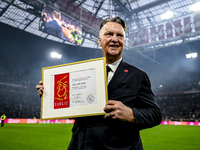 AFC Ajax Amsterdam legend trainer Louis van Gaal is an honorary member of AFC Ajax during the match between Ajax Legends and Real Madrid Leg...