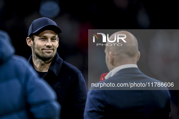 Daley Blind participates in the match between Ajax Legends and Real Madrid Legends at the Johan Cruijff ArenA for the Dutch Eredivisie seaso...