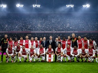 AFC Ajax Amsterdam legend goalkeeper Edwin van der Sar, legend player Sonny Silooy, legend player Frank de Boer, legend player Cristian Chiv...