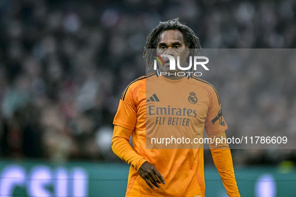 Real Madrid CF legend Christian Karembeu participates in the match between Ajax Legends and Real Madrid Legends at the Johan Cruijff ArenA f...