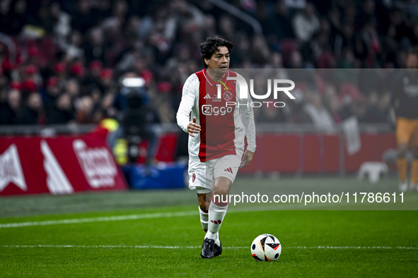 AFC Ajax Amsterdam legend Sonny Silooy participates in the match between Ajax Legends and Real Madrid Legends at the Johan Cruijff ArenA for...