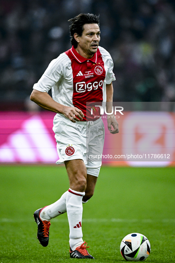 AFC Ajax Amsterdam legend Jari Litmanen participates in the match between Ajax Legends and Real Madrid Legends at the Johan Cruijff ArenA fo...