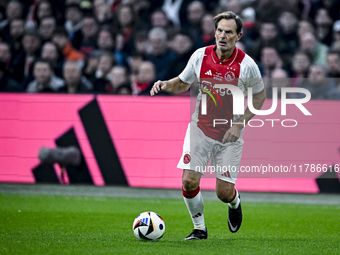 AFC Ajax Amsterdam legend Ronald de Boer participates in the match between Ajax Legends and Real Madrid Legends at the Johan Cruijff ArenA f...