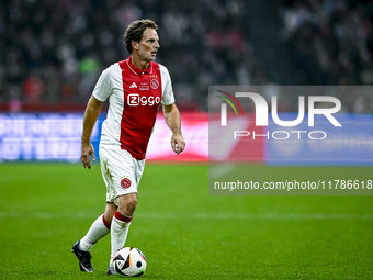 AFC Ajax Amsterdam legend Ronald de Boer participates in the match between Ajax Legends and Real Madrid Legends at the Johan Cruijff ArenA f...