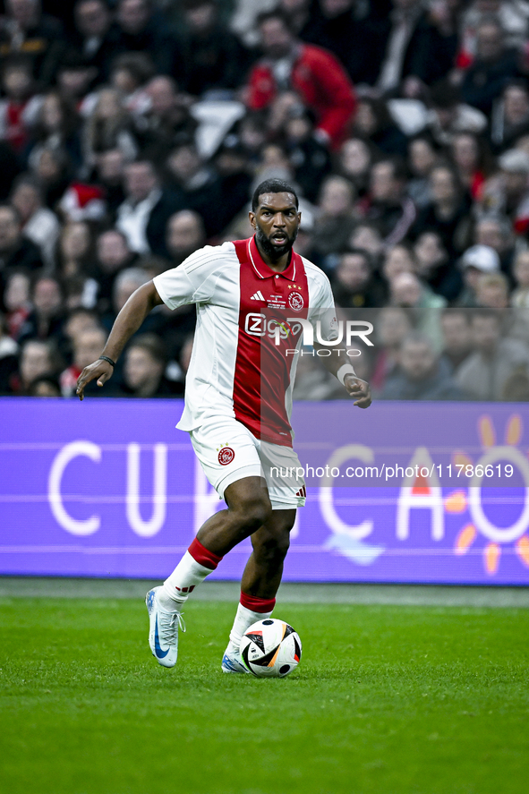 AFC Ajax Amsterdam legend Ryan Babel plays during the match between Ajax Legends and Real Madrid Legends at the Johan Cruijff ArenA for the...