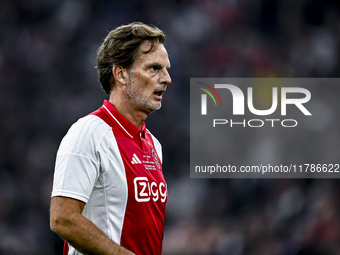 AFC Ajax Amsterdam legend Ronald de Boer participates in the match between Ajax Legends and Real Madrid Legends at the Johan Cruijff ArenA f...