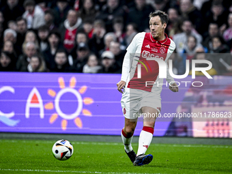 AFC Ajax Amsterdam legend Michel Kreek participates in the match between Ajax Legends and Real Madrid Legends at the Johan Cruijff ArenA for...