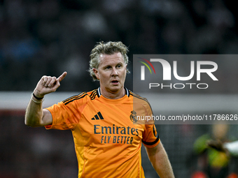 Real Madrid CF legend player Steve McManaman participates in the match between Ajax Legends and Real Madrid Legends at the Johan Cruijff Are...