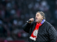 Folk singer Peter Beense performs during the match between Ajax Legends and Real Madrid Legends at the Johan Cruijff ArenA for the Dutch Ere...