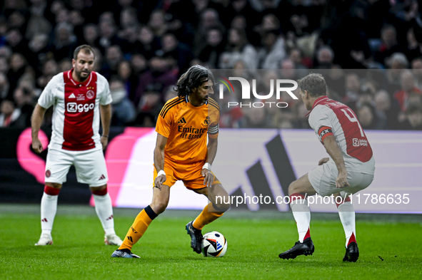 Real Madrid CF legend player Jose Amavisca participates in the match between Ajax Legends and Real Madrid Legends at the Johan Cruijff ArenA...