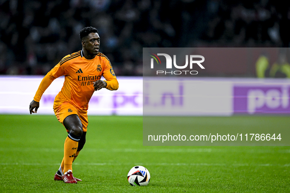 Real Madrid CF legend Clarence Seedorf participates in the match between Ajax Legends and Real Madrid Legends at the Johan Cruijff ArenA for...