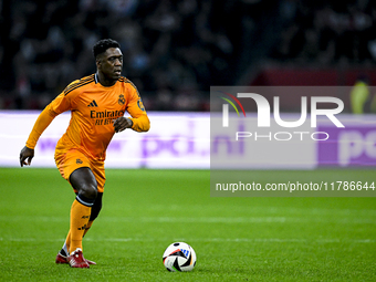 Real Madrid CF legend Clarence Seedorf participates in the match between Ajax Legends and Real Madrid Legends at the Johan Cruijff ArenA for...