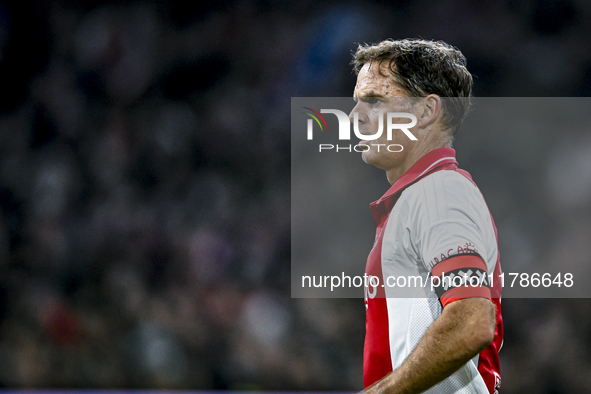 AFC Ajax Amsterdam legend Frank de Boer participates in the match between Ajax Legends and Real Madrid Legends at the Johan Cruijff ArenA fo...