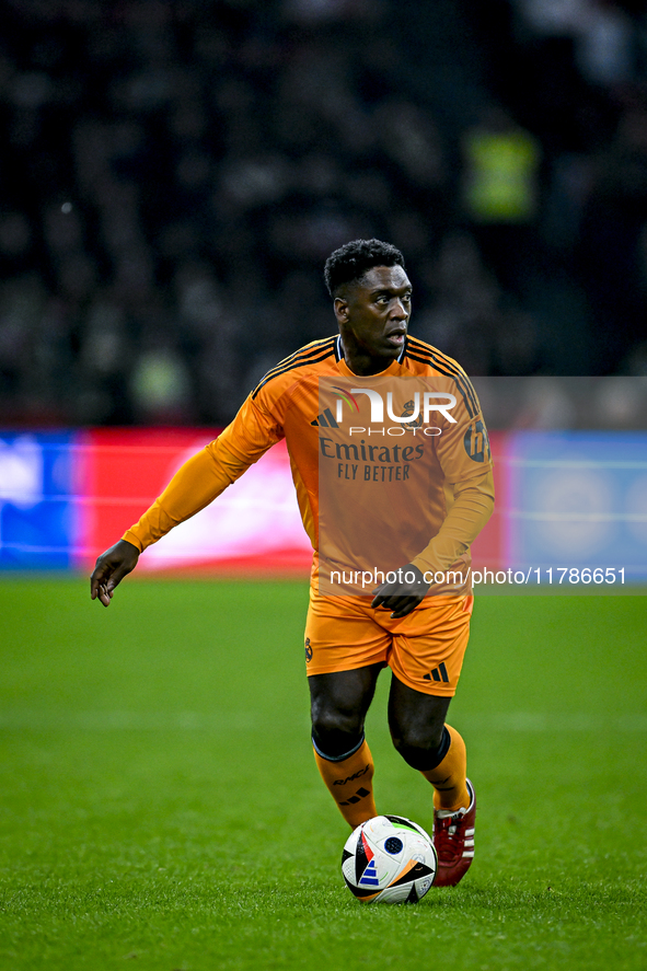 Real Madrid CF legend Clarence Seedorf participates in the match between Ajax Legends and Real Madrid Legends at the Johan Cruijff ArenA for...