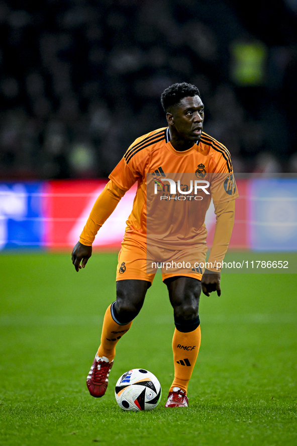 Real Madrid CF legend Clarence Seedorf participates in the match between Ajax Legends and Real Madrid Legends at the Johan Cruijff ArenA for...