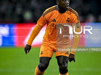 Real Madrid CF legend Clarence Seedorf participates in the match between Ajax Legends and Real Madrid Legends at the Johan Cruijff ArenA for...