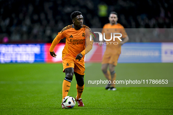 Real Madrid CF legend Clarence Seedorf participates in the match between Ajax Legends and Real Madrid Legends at the Johan Cruijff ArenA for...