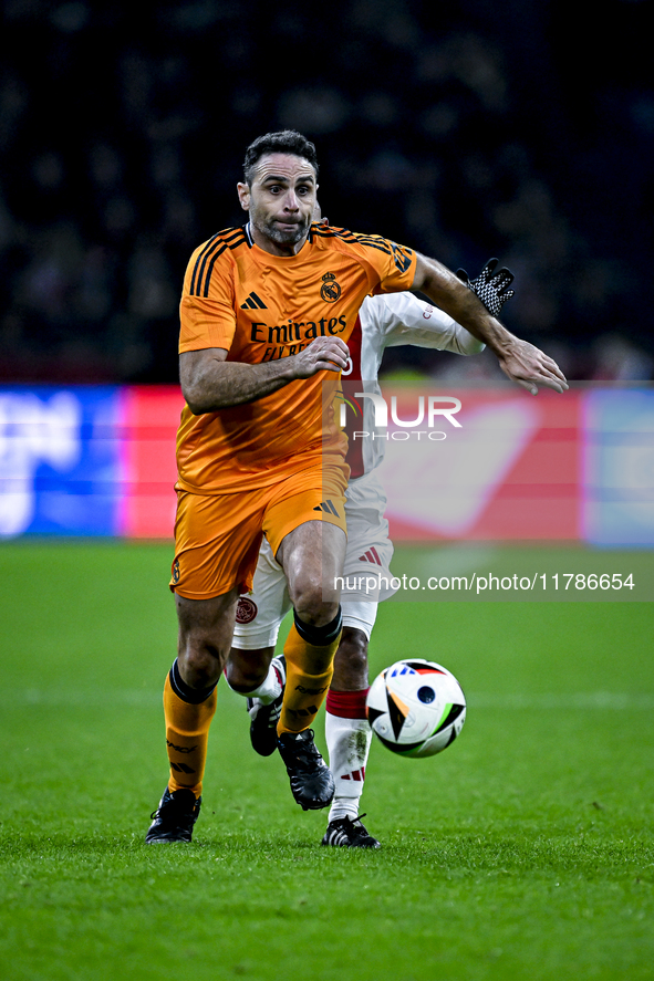 Real Madrid CF legend player Antonio Nunez participates in the match between Ajax Legends and Real Madrid Legends at the Johan Cruijff ArenA...