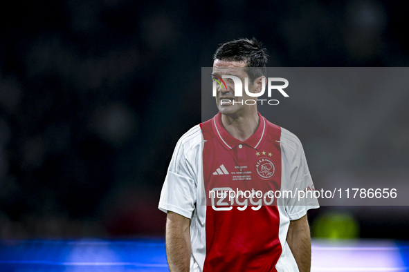 AFC Ajax Amsterdam legend Cristian Chivu participates in the match between Ajax Legends and Real Madrid Legends at the Johan Cruijff ArenA f...