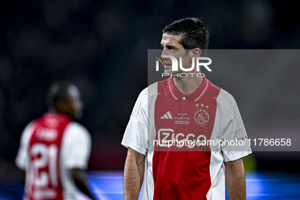 AFC Ajax Amsterdam legend Cristian Chivu participates in the match between Ajax Legends and Real Madrid Legends at the Johan Cruijff ArenA f...