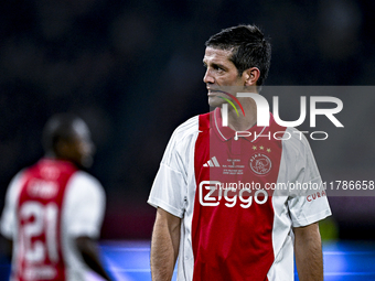 AFC Ajax Amsterdam legend Cristian Chivu participates in the match between Ajax Legends and Real Madrid Legends at the Johan Cruijff ArenA f...