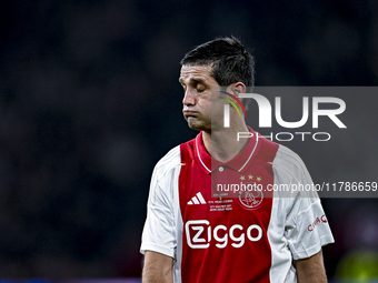 AFC Ajax Amsterdam legend Cristian Chivu participates in the match between Ajax Legends and Real Madrid Legends at the Johan Cruijff ArenA f...