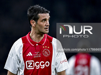 AFC Ajax Amsterdam legend Cristian Chivu participates in the match between Ajax Legends and Real Madrid Legends at the Johan Cruijff ArenA f...