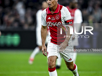 AFC Ajax Amsterdam legend Frank de Boer participates in the match between Ajax Legends and Real Madrid Legends at the Johan Cruijff ArenA fo...