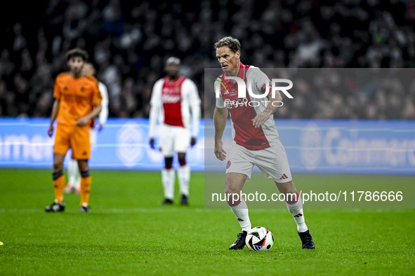 AFC Ajax Amsterdam legend Frank de Boer participates in the match between Ajax Legends and Real Madrid Legends at the Johan Cruijff ArenA fo...