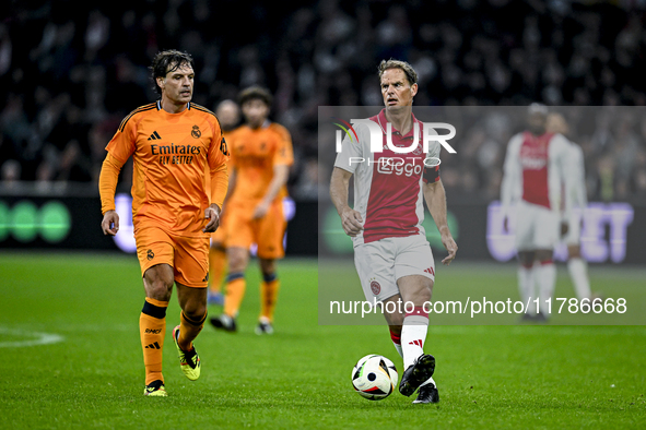 AFC Ajax Amsterdam legend Frank de Boer participates in the match between Ajax Legends and Real Madrid Legends at the Johan Cruijff ArenA fo...