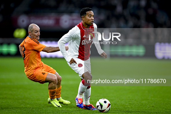 Real Madrid CF legend Pedro Munitis and AFC Ajax Amsterdam legend Urby Emanuelson participate in the match between Ajax Legends and Real Mad...