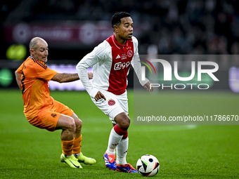 Real Madrid CF legend Pedro Munitis and AFC Ajax Amsterdam legend Urby Emanuelson participate in the match between Ajax Legends and Real Mad...