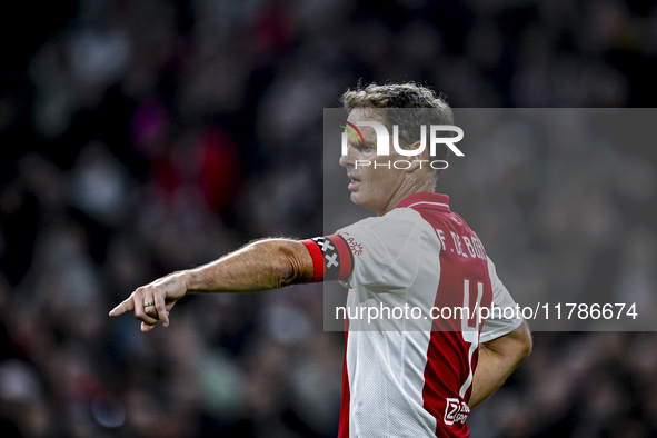 AFC Ajax Amsterdam legend Frank de Boer participates in the match between Ajax Legends and Real Madrid Legends at the Johan Cruijff ArenA fo...