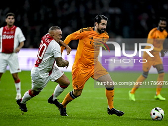 AFC Ajax Amsterdam legend Demy de Zeeuw and Real Madrid CF legend Ruben de la Red participate in the match between Ajax Legends and Real Mad...