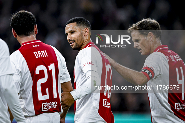 AFC Ajax Amsterdam legend Ricardo van Rhijn plays during the match between Ajax Legends and Real Madrid Legends at the Johan Cruijff ArenA f...