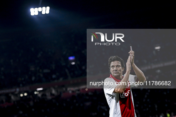 AFC Ajax Amsterdam legend Jari Litmanen participates in the match between Ajax Legends and Real Madrid Legends at the Johan Cruijff ArenA fo...