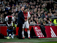 AFC Ajax Amsterdam legend trainer Louis van Gaal and AFC Ajax Amsterdam legend player Jari Litmanen participate in the match between Ajax Le...