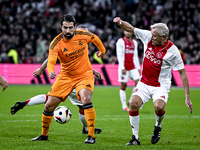 Real Madrid CF legend player Ruben de la Red and AFC Ajax Amsterdam legend player Dick Schoenaker participate in the match between Ajax Lege...